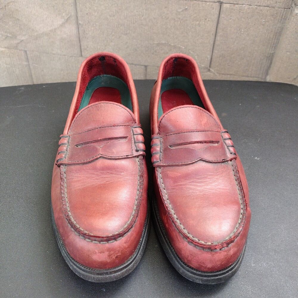 Red Wing Shoes Mens Size 8.5 EE Red Leather Loafer Shoes Work Steel Toe 640028